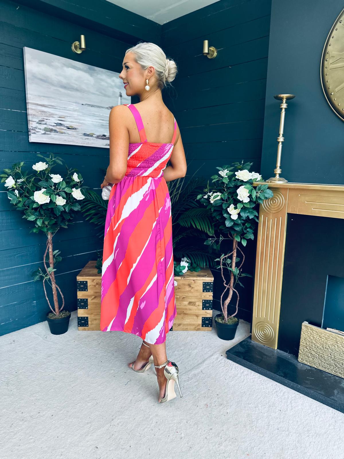 Alice Square Neck Midi Dress Purple