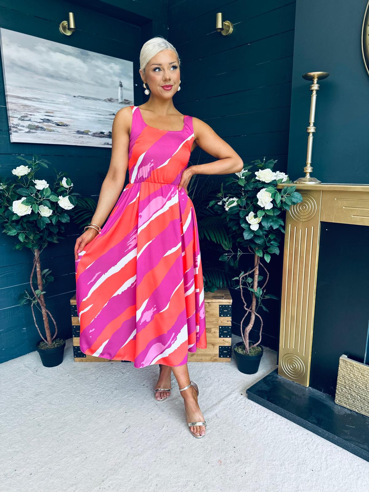 Alice Square Neck Midi Dress Purple