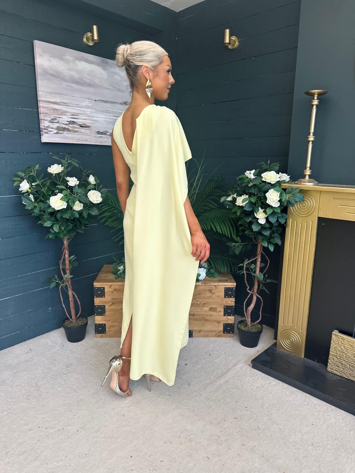 Hudson Cape Detail Occasion Dress Yellow