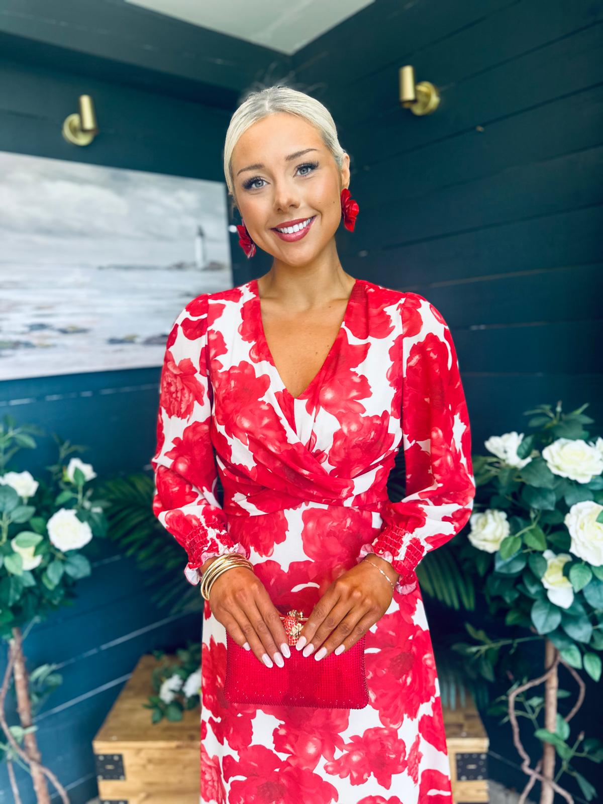 Dawn Twist Detail Midi Dress Rouge