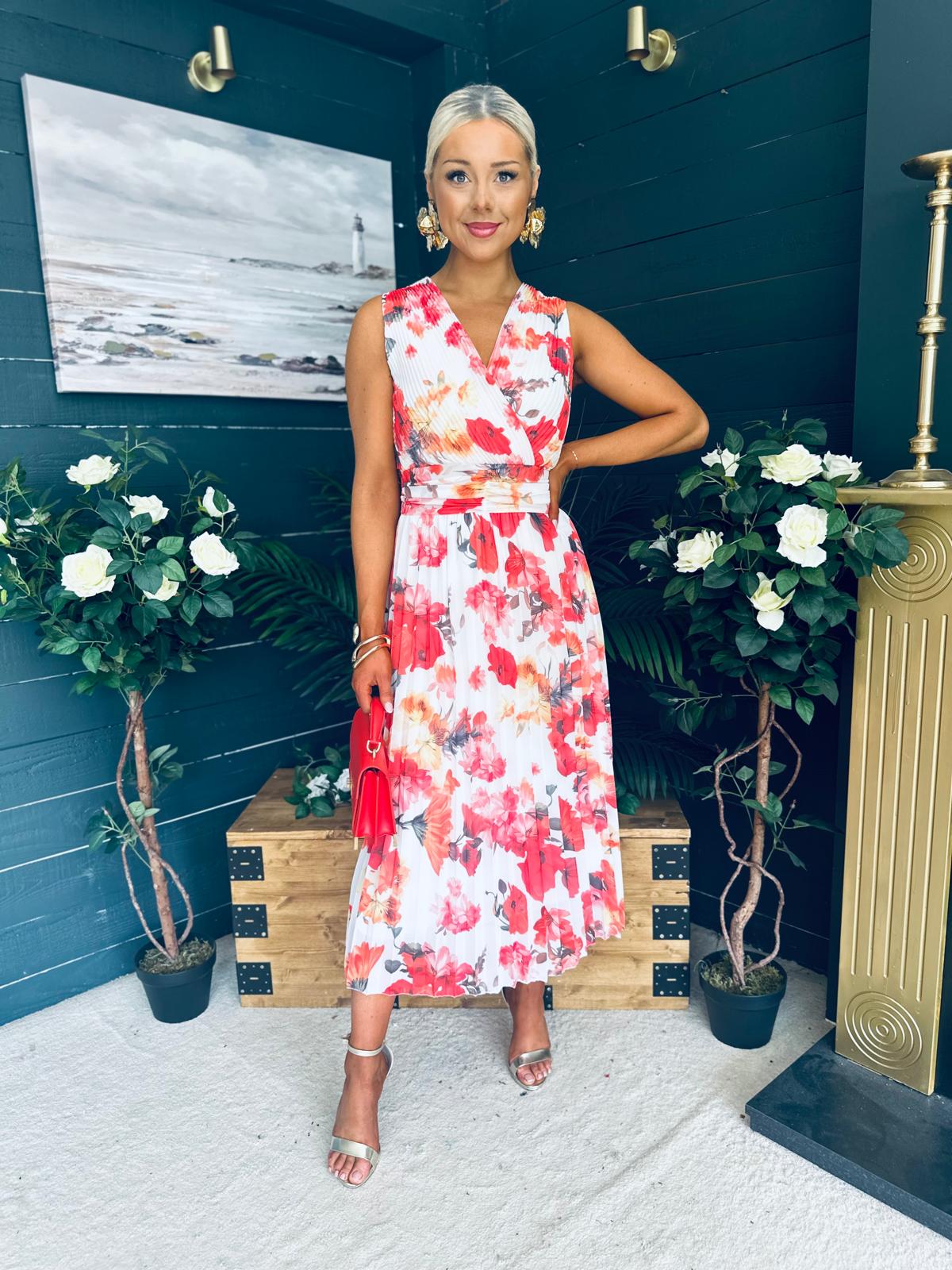 Michelle Banded Midi Dress Floral
