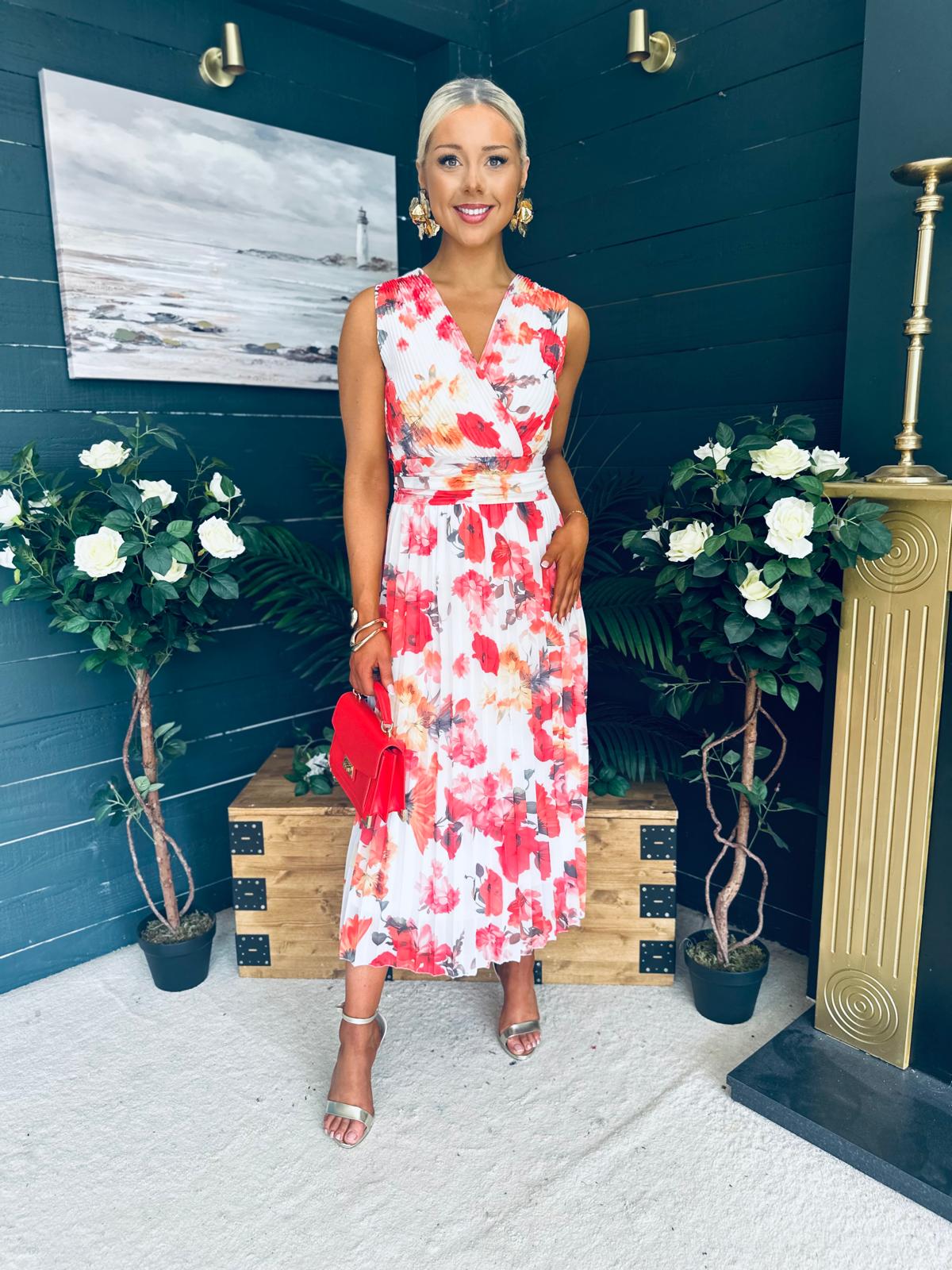 Michelle Banded Midi Dress Floral