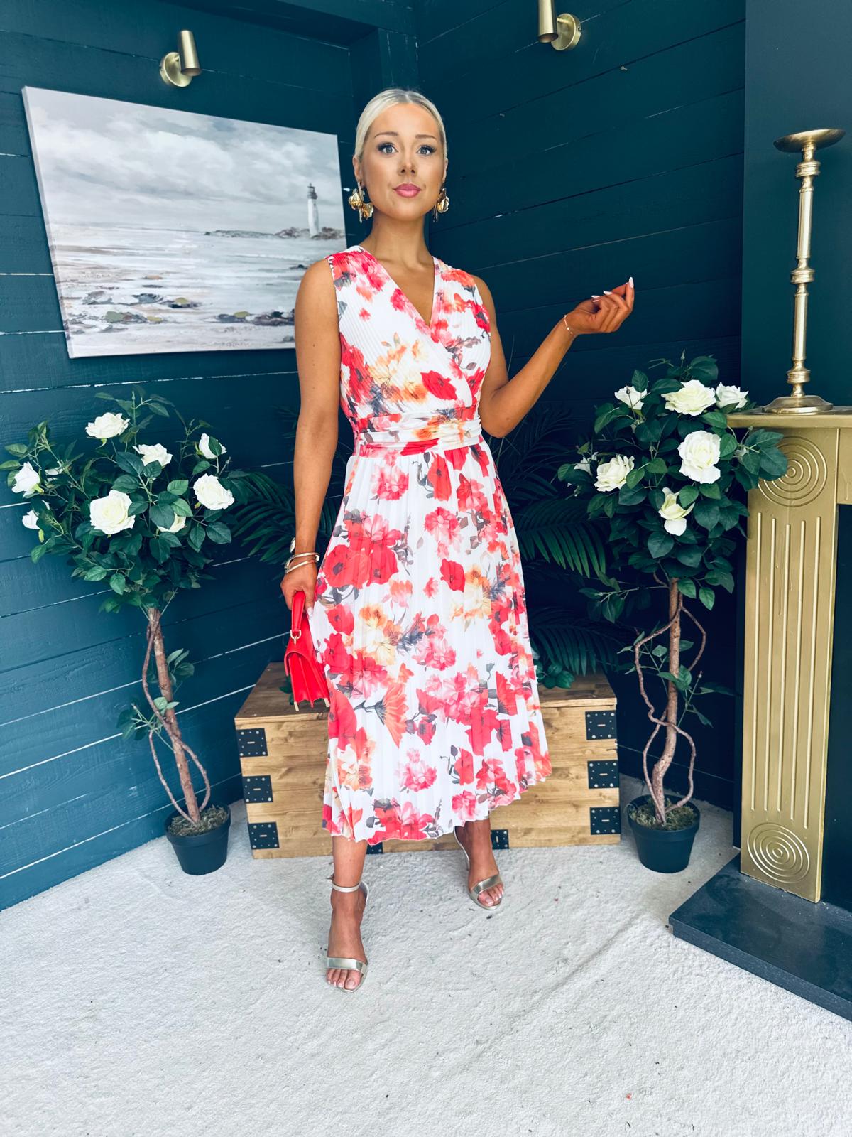 Michelle Banded Midi Dress Floral