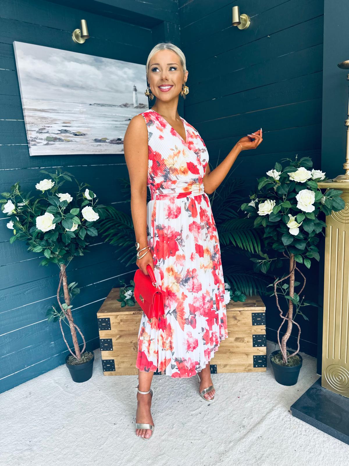 Michelle Banded Midi Dress Floral