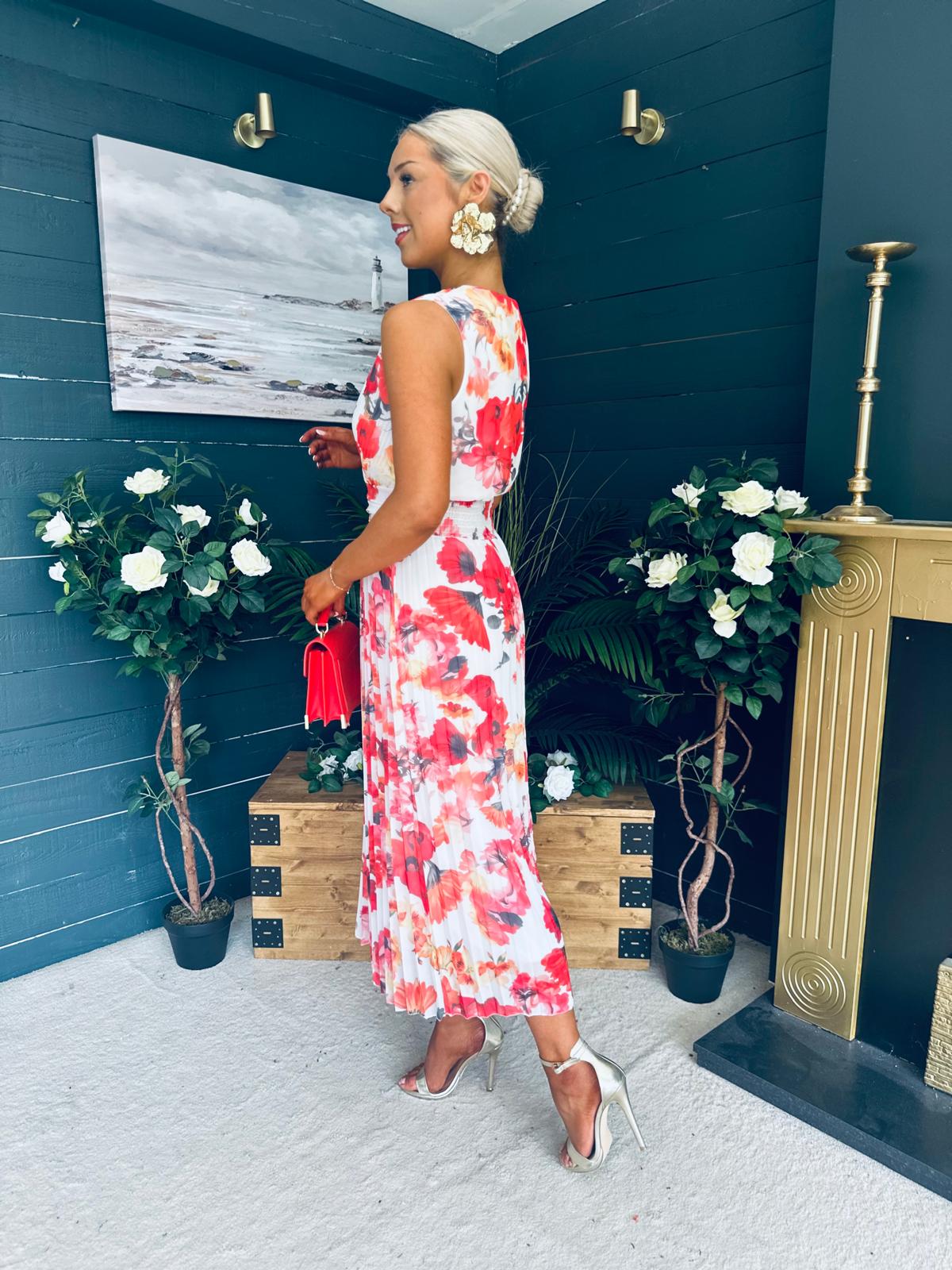 Michelle Banded Midi Dress Floral