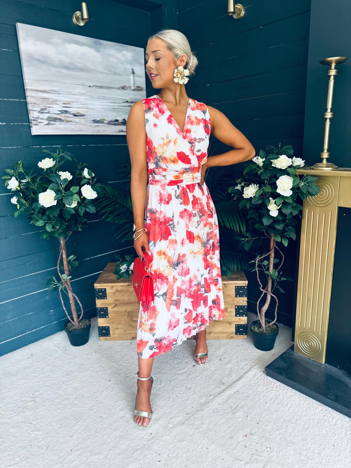 Michelle Banded Midi Dress Floral