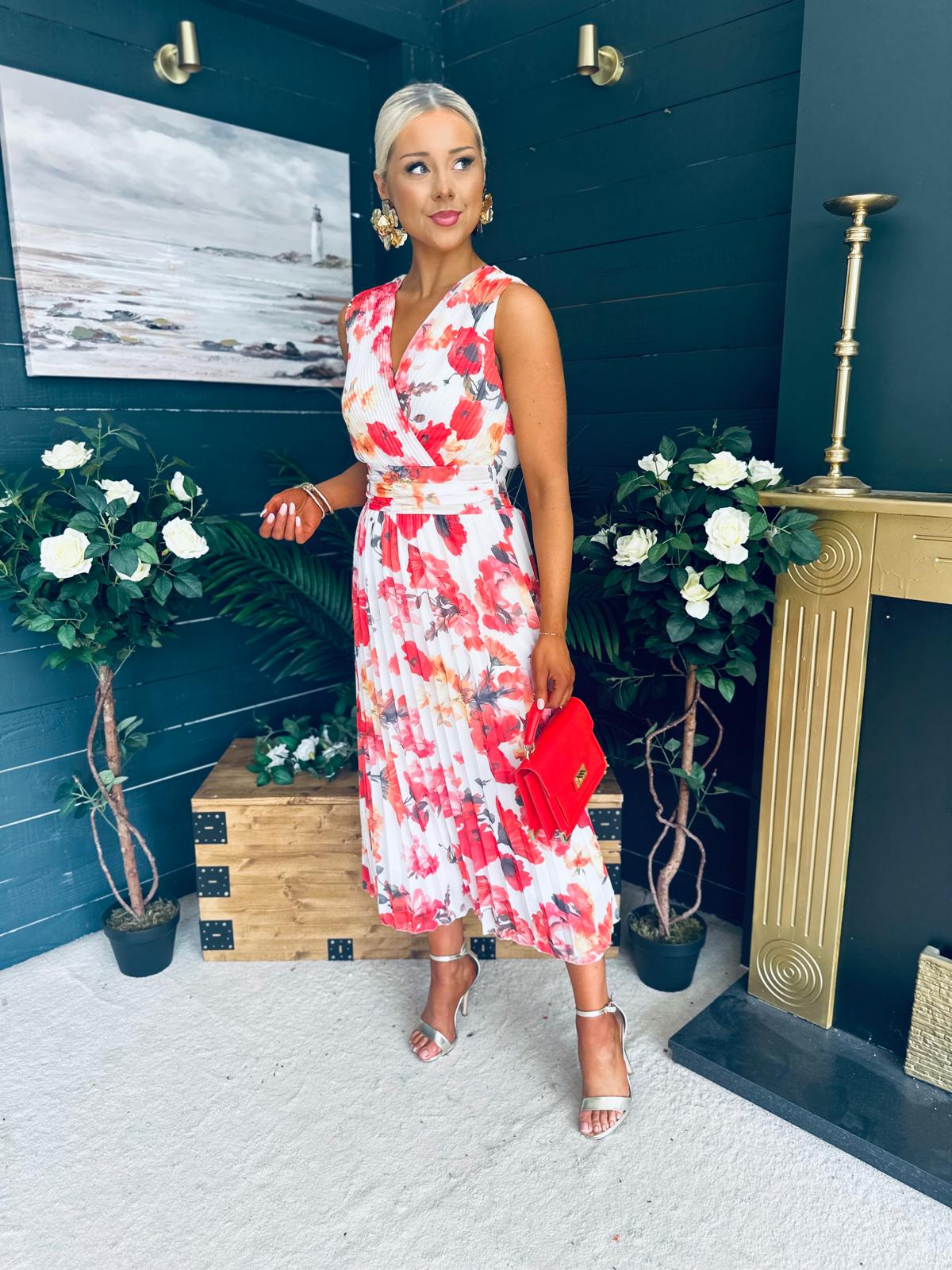 Michelle Banded Midi Dress Floral