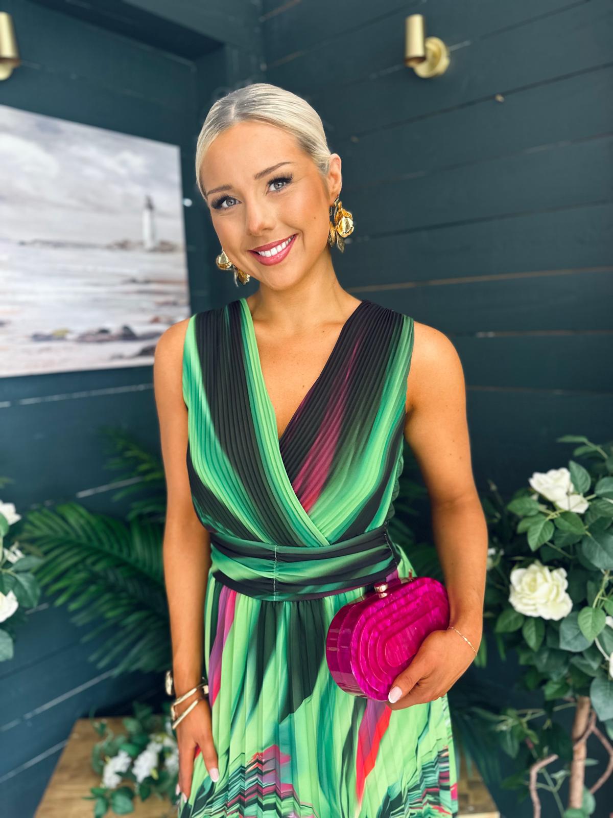 Michelle Banded Midi Dress Green