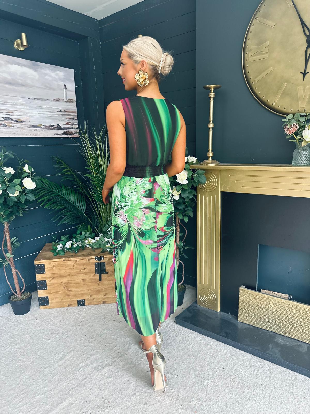Michelle Banded Midi Dress Green