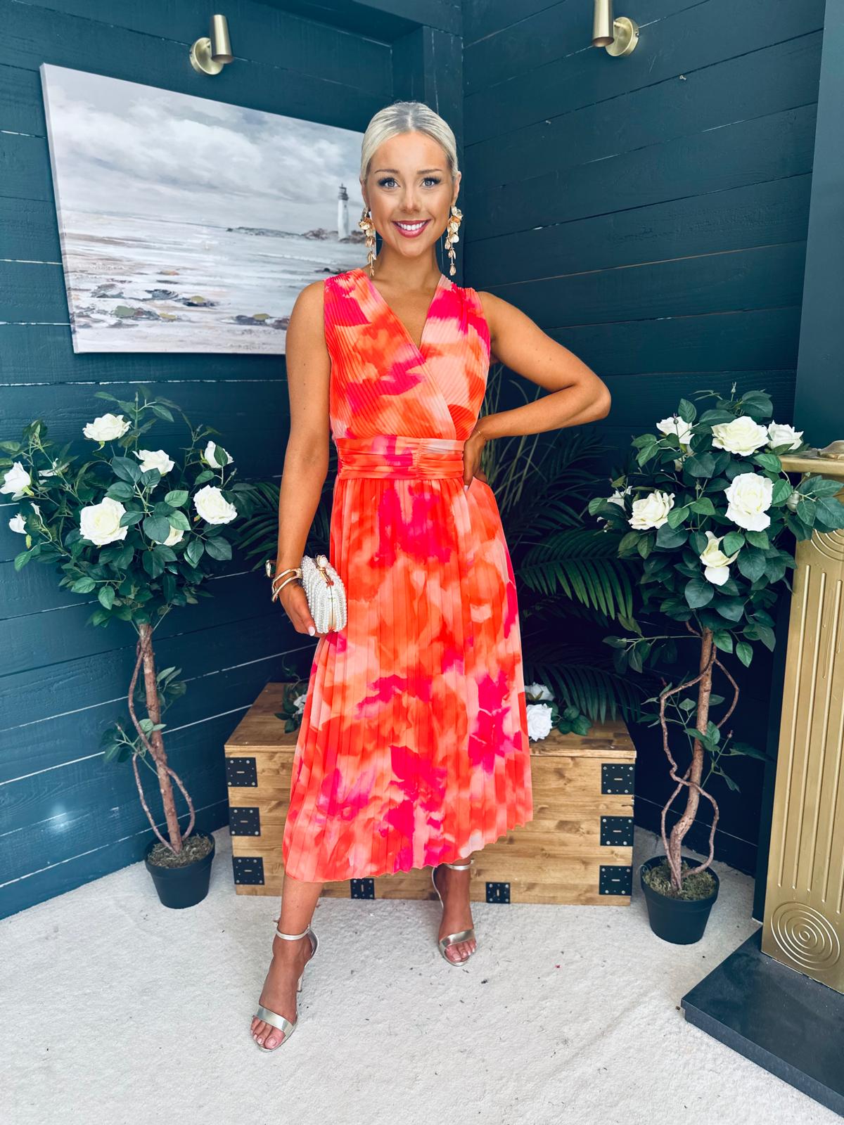 Michelle Banded Midi Dress Amber