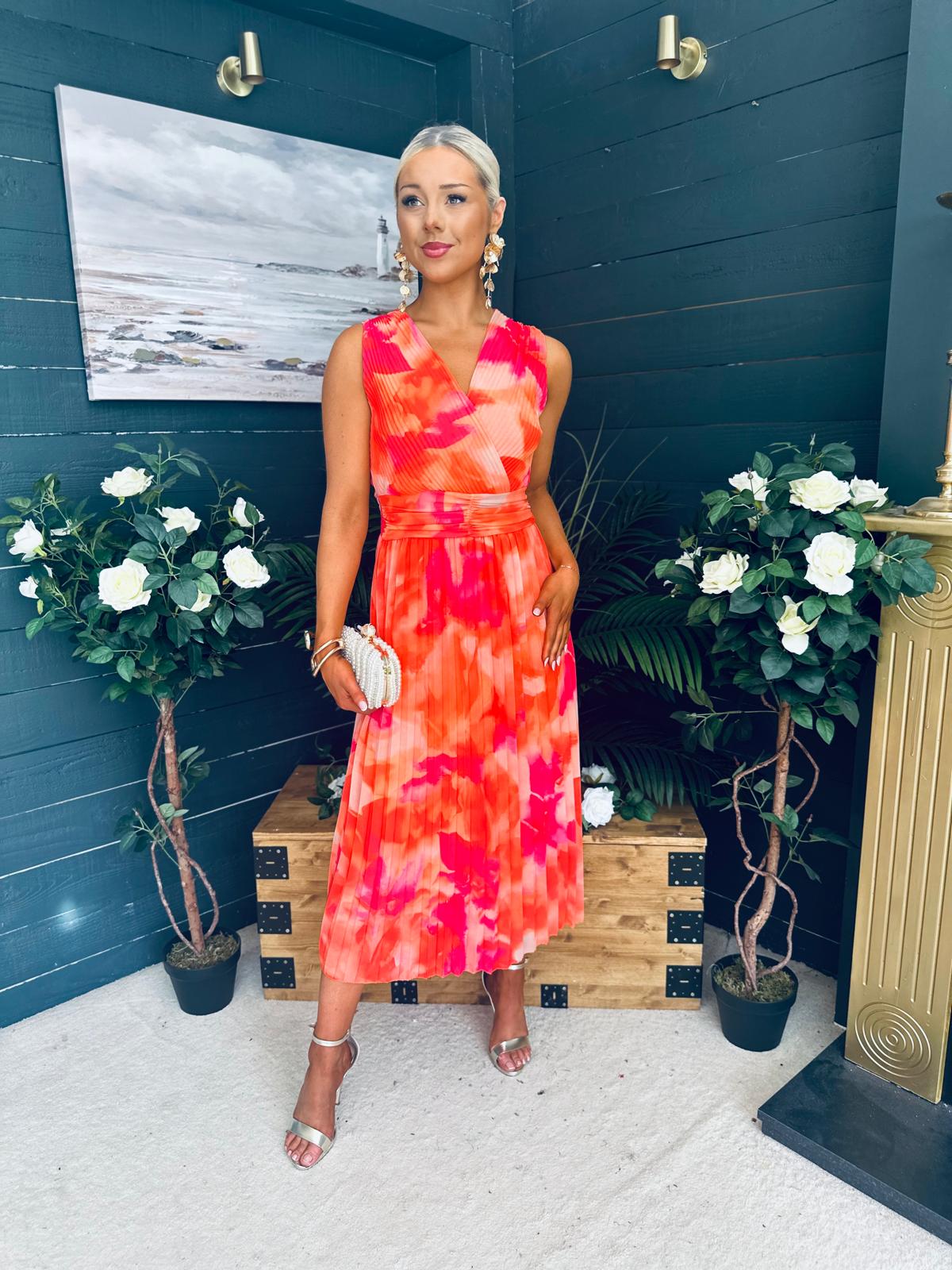 Michelle Banded Midi Dress Amber