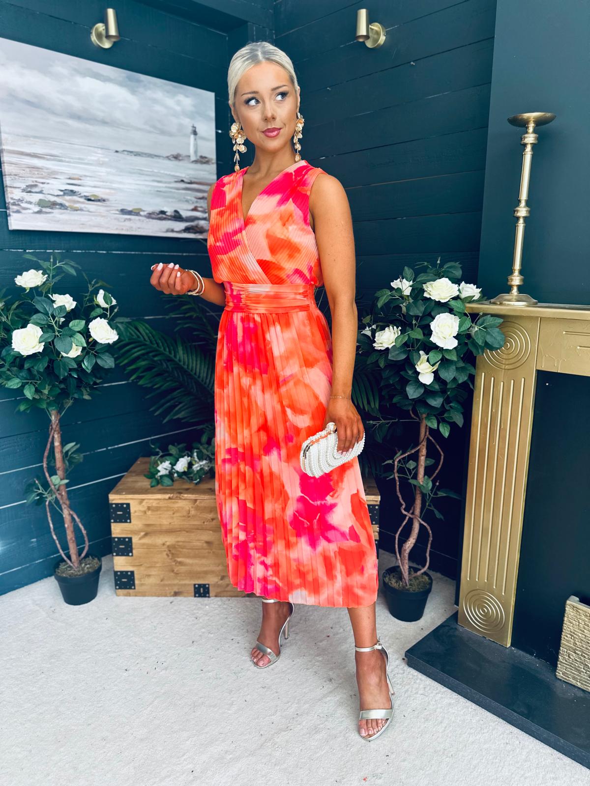 Michelle Banded Midi Dress Amber