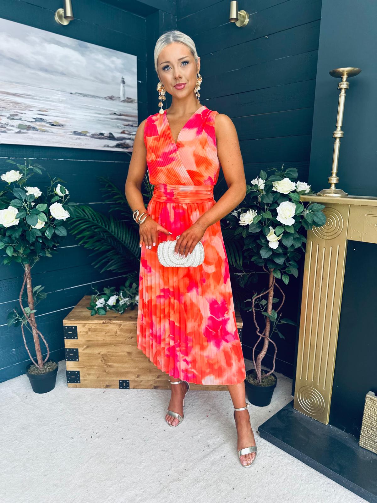 Michelle Banded Midi Dress Amber