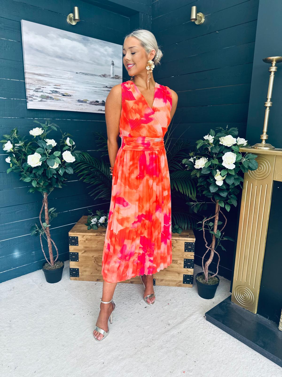 Michelle Banded Midi Dress Amber