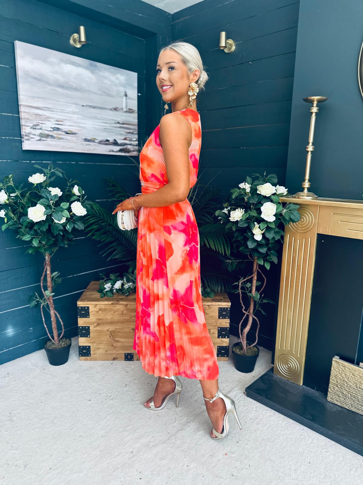 Michelle Banded Midi Dress Amber