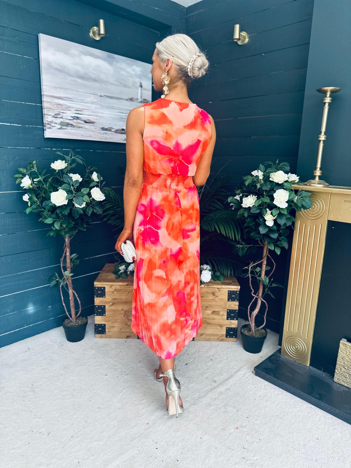 Michelle Banded Midi Dress Amber
