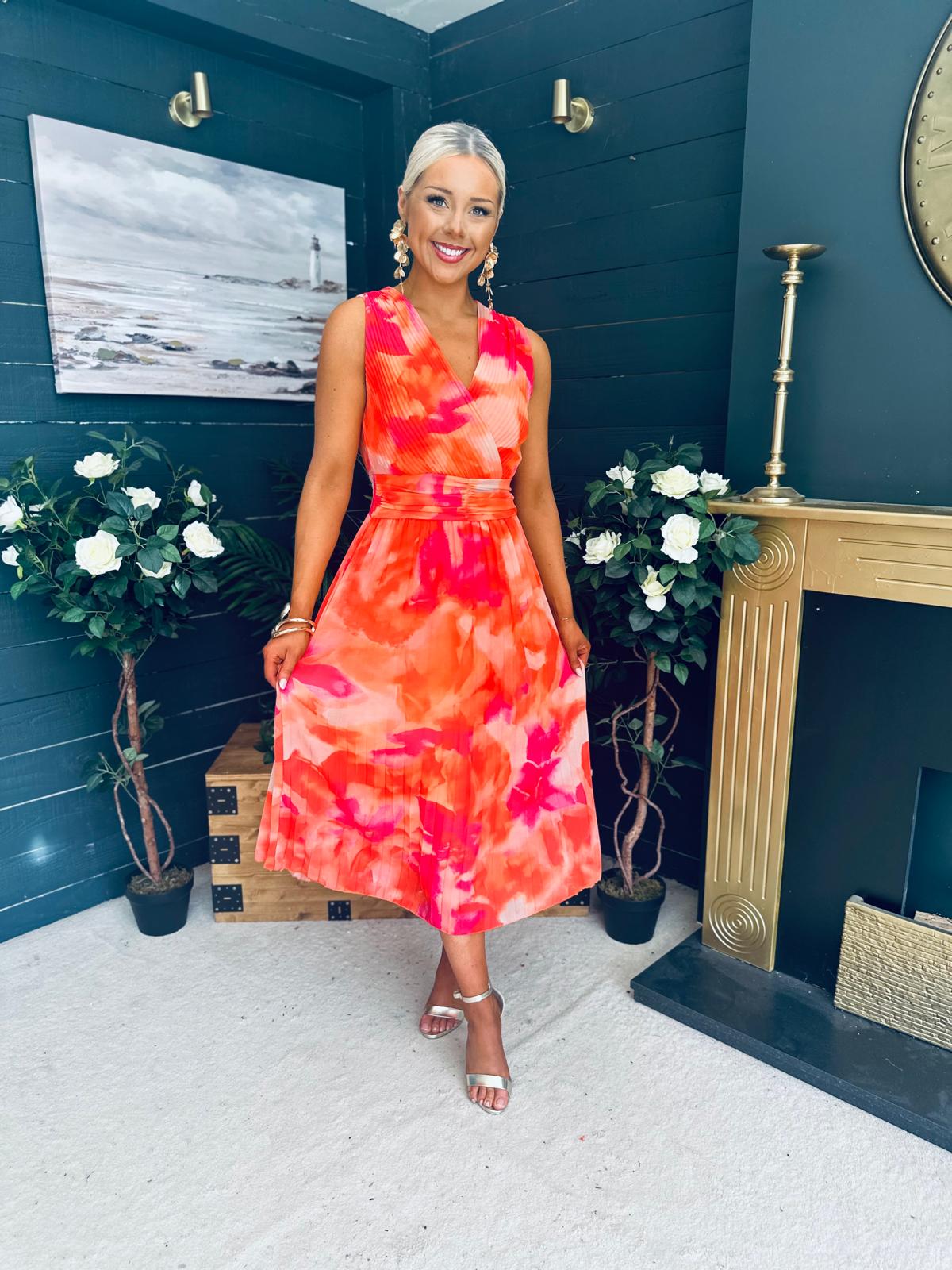 Michelle Banded Midi Dress Amber