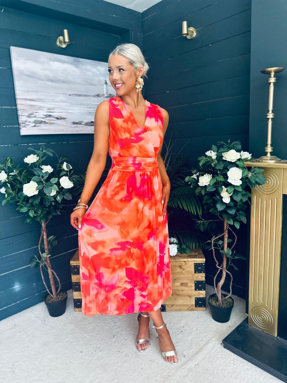 Michelle Banded Midi Dress Amber