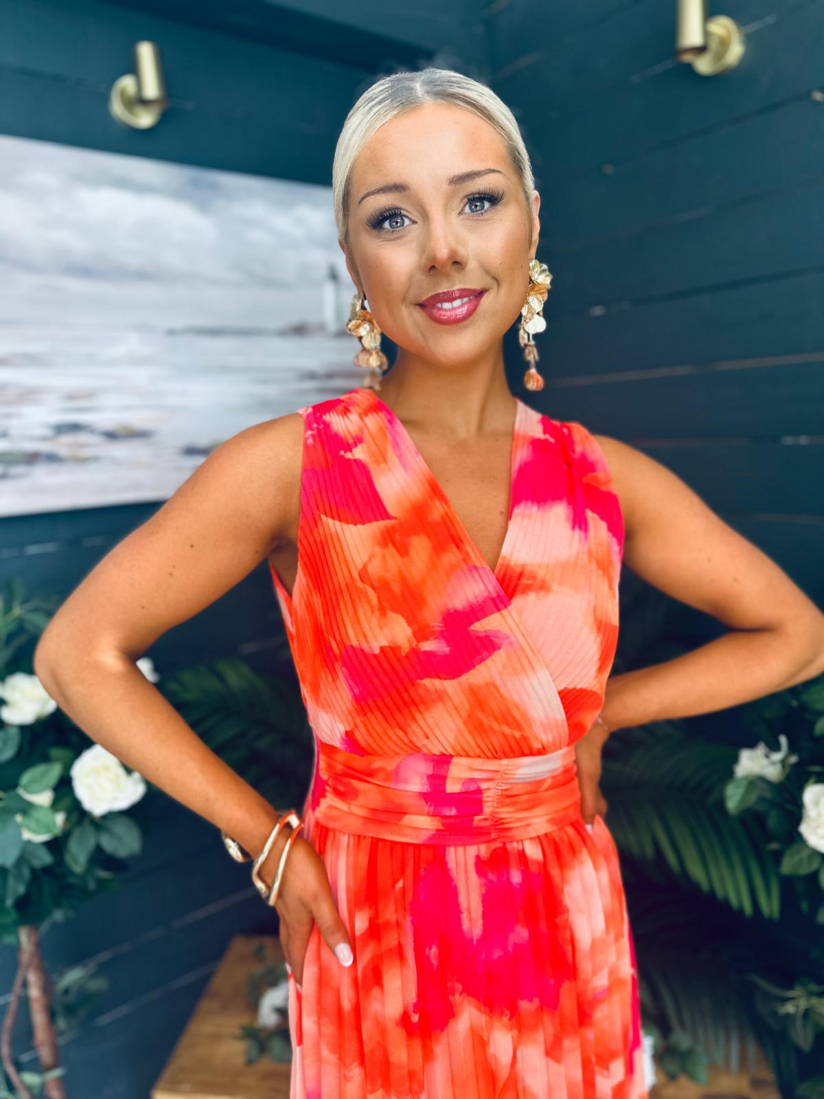 Michelle Banded Midi Dress Amber