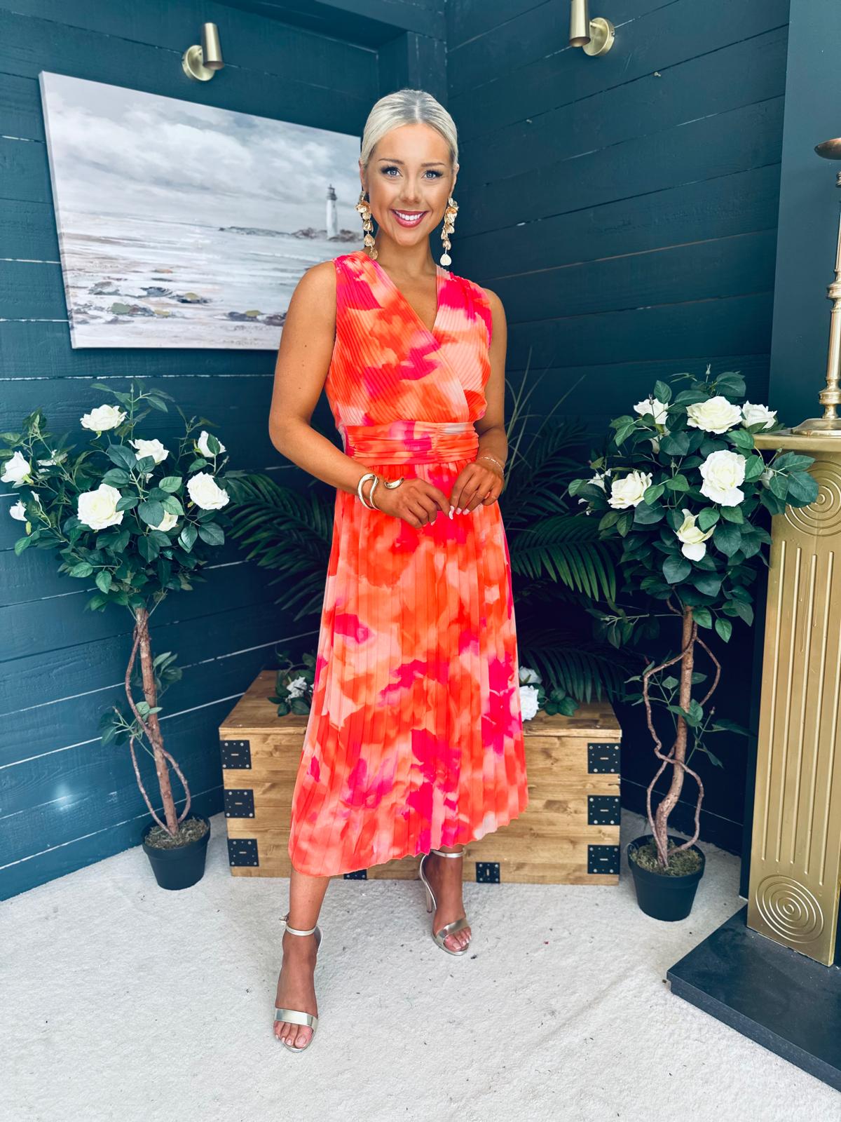 Michelle Banded Midi Dress Amber