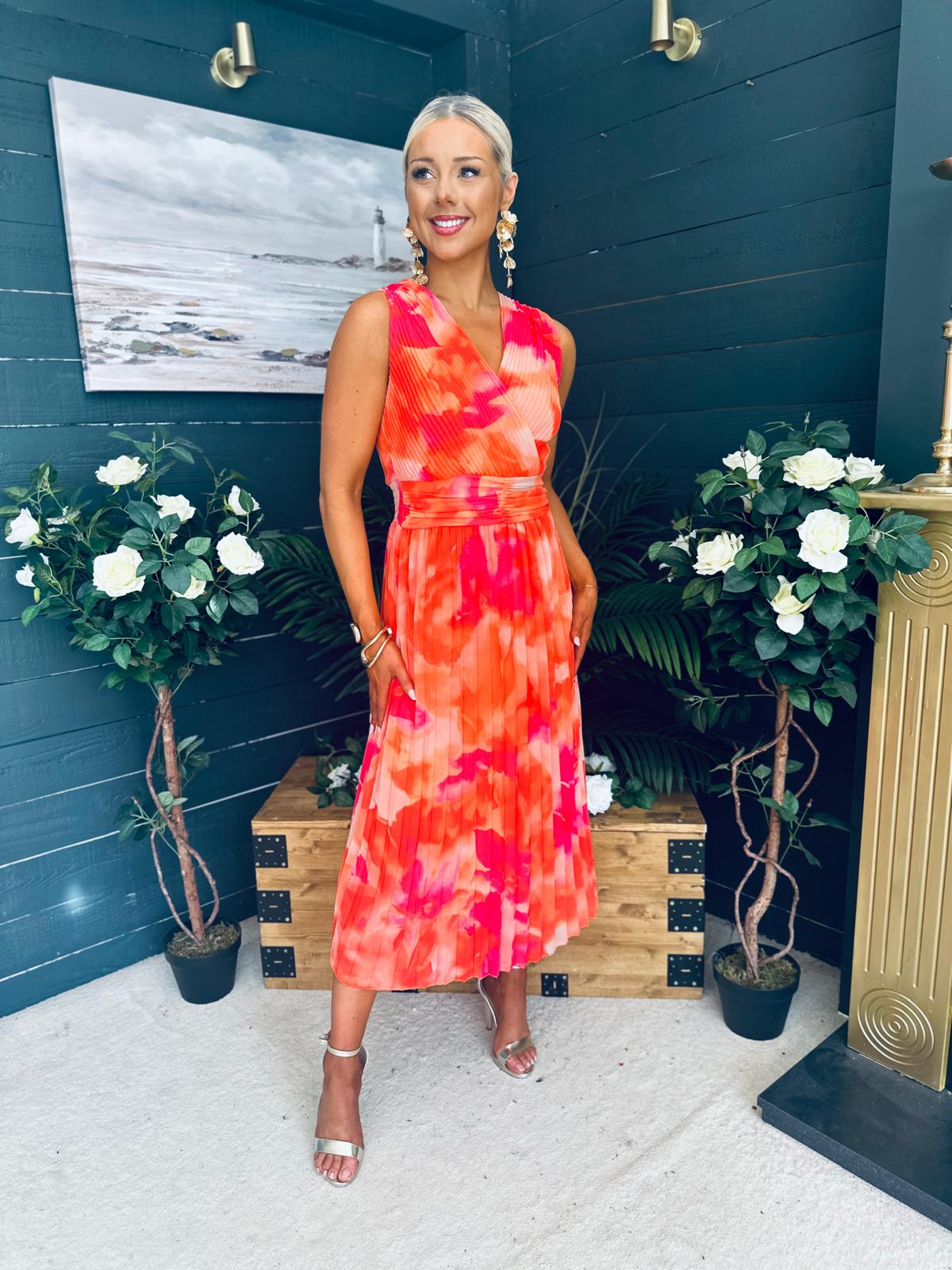 Michelle Banded Midi Dress Amber