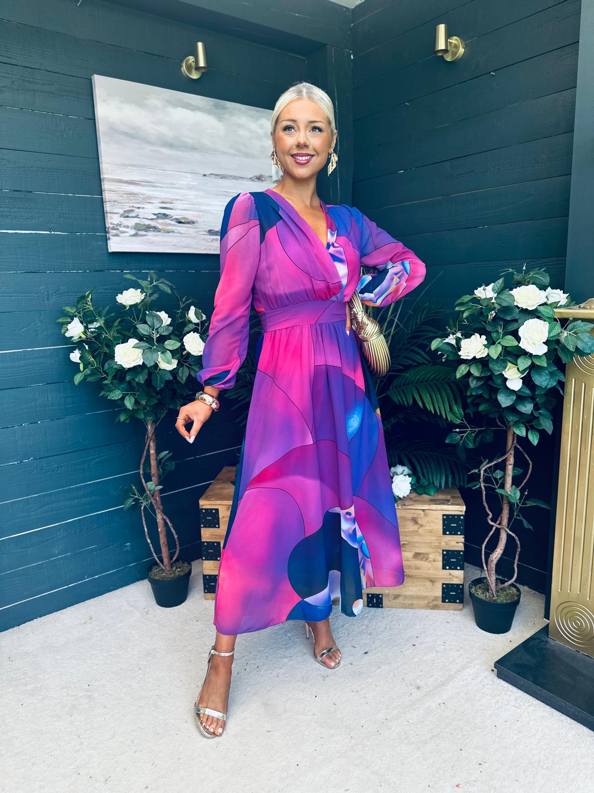 Tara Banded Midi Dress Violet