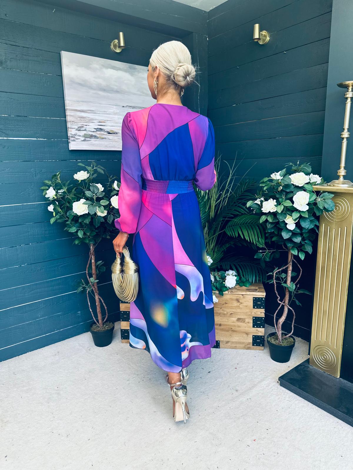 Tara Banded Midi Dress Violet