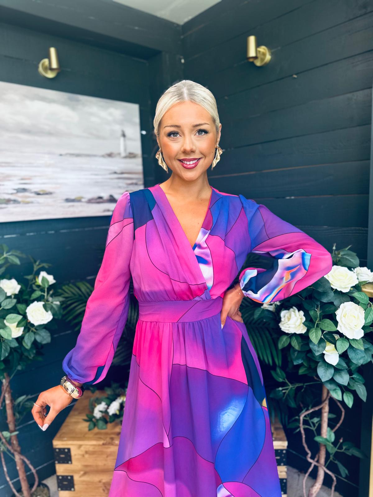 Tara Banded Midi Dress Violet