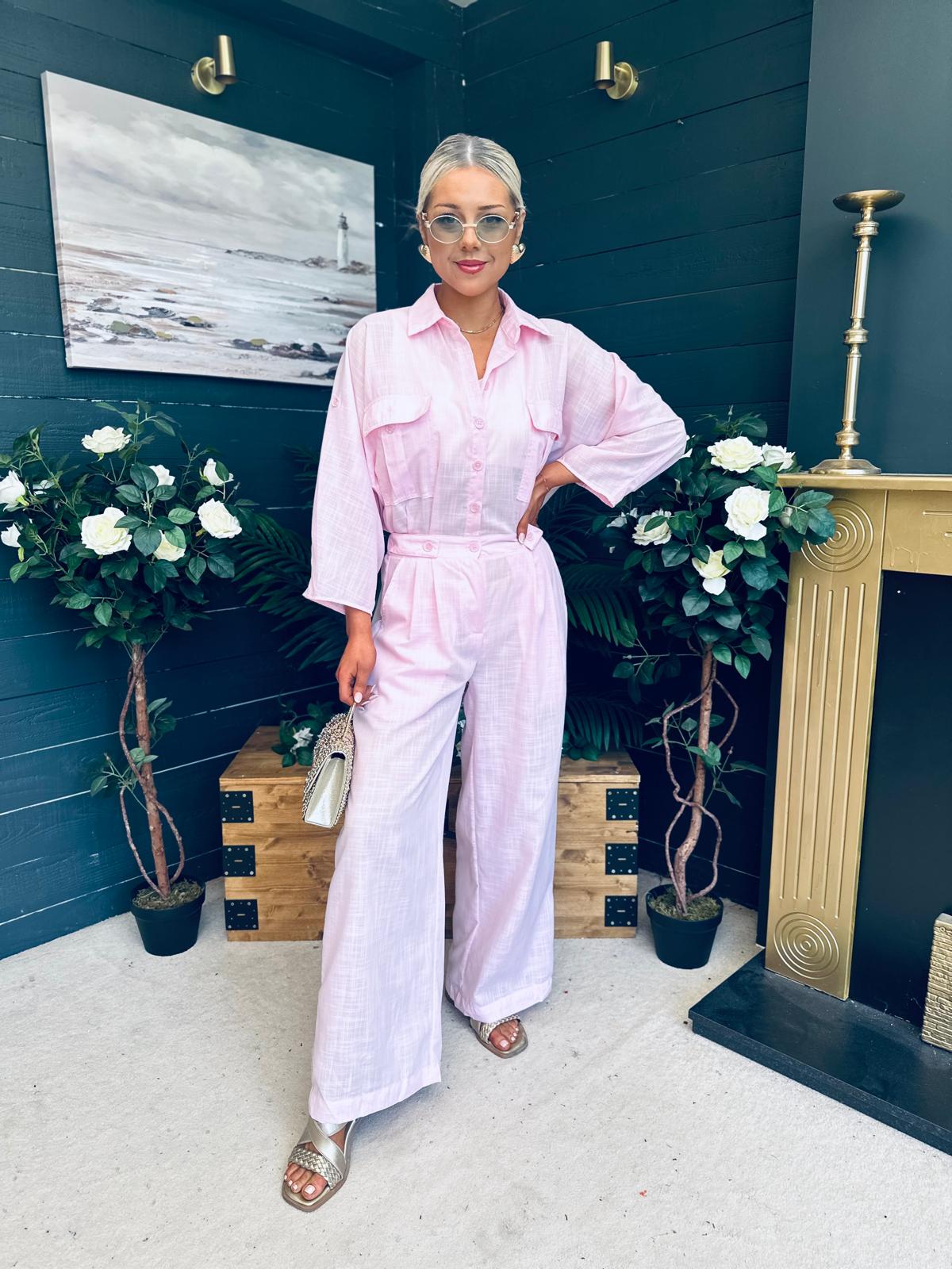 Ailish Detailed Jumpsuit Pwr Pink
