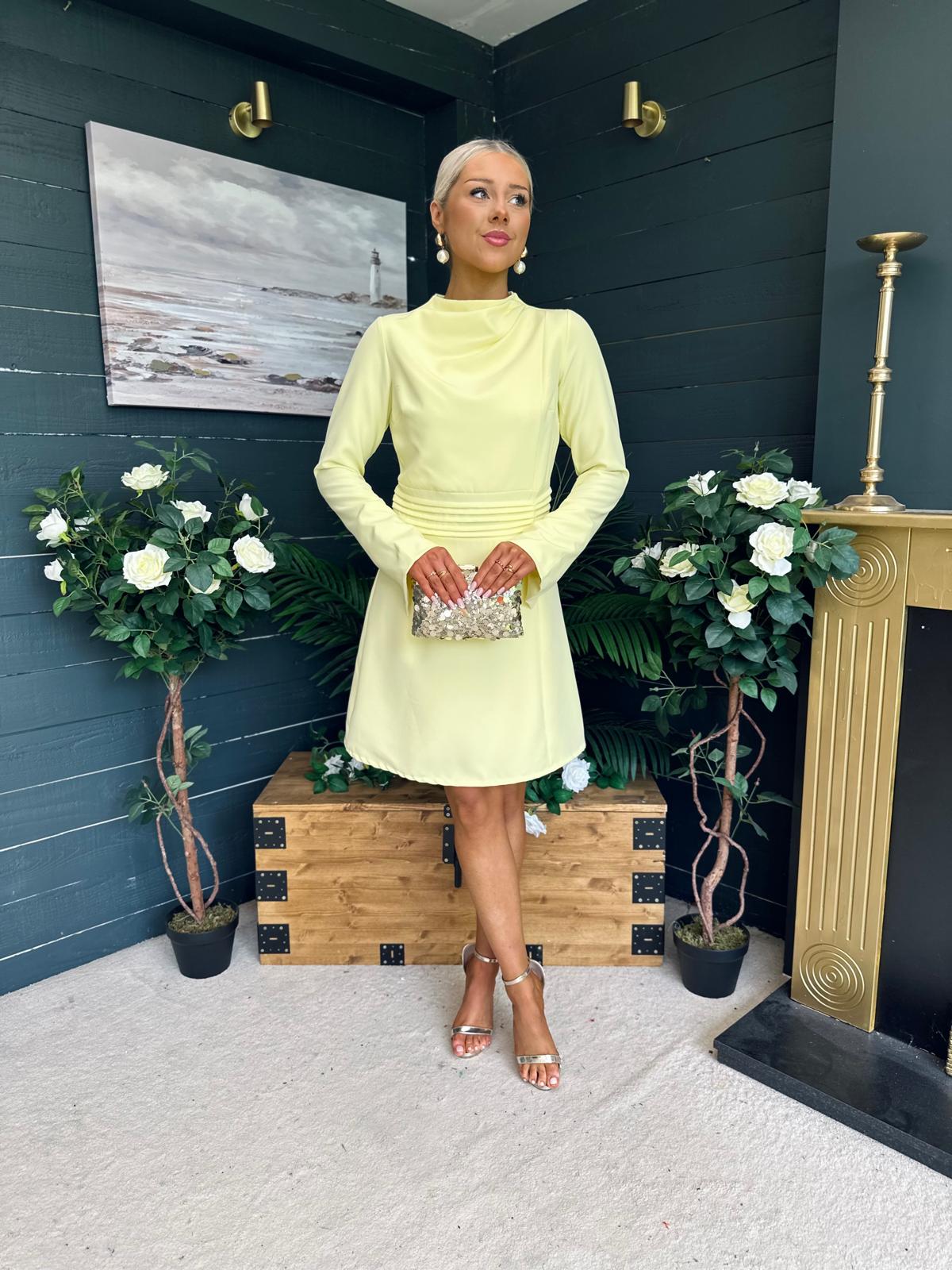 Harlow Detailed Mini Dress Yellow