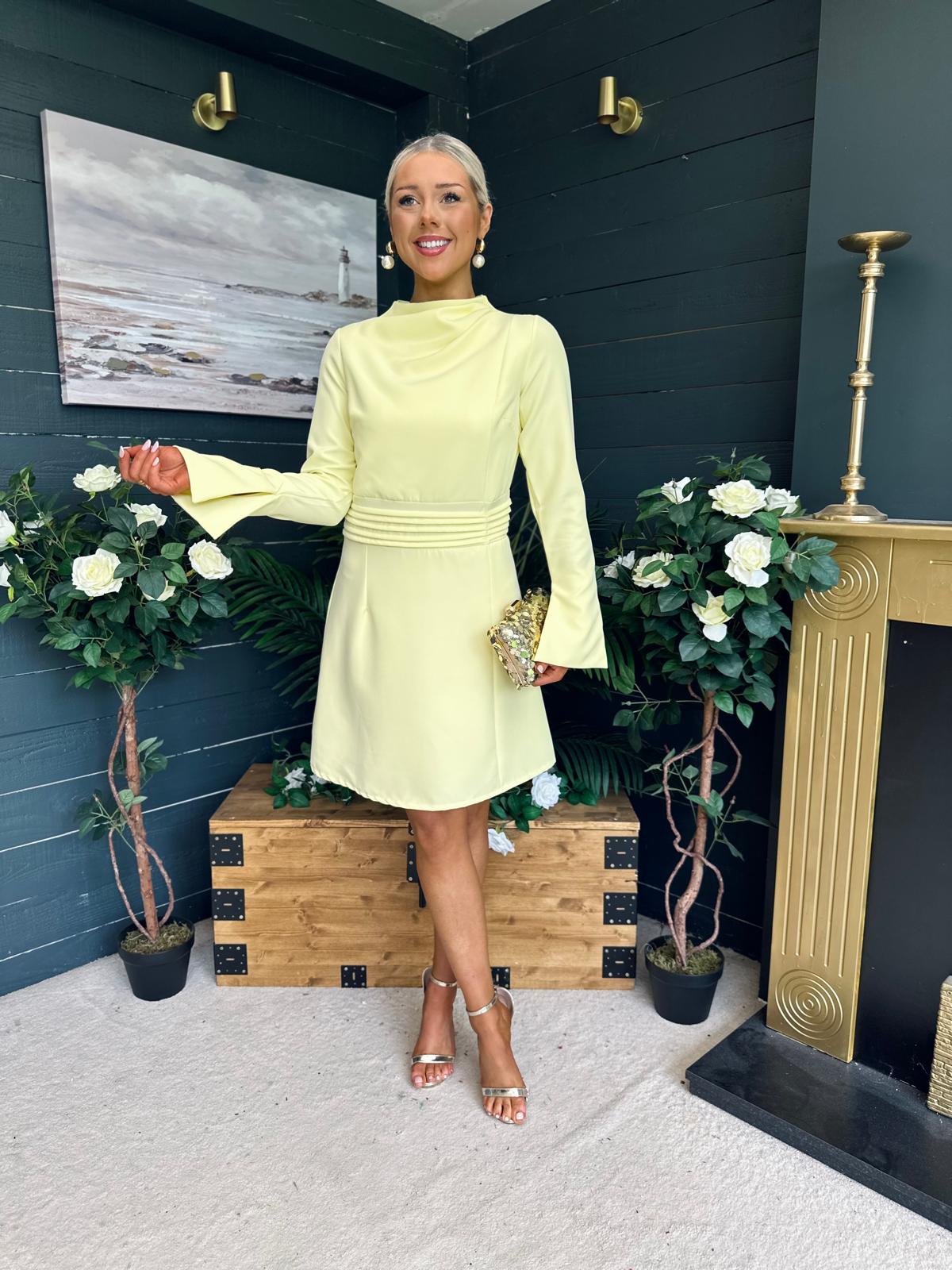Harlow Detailed Mini Dress Yellow