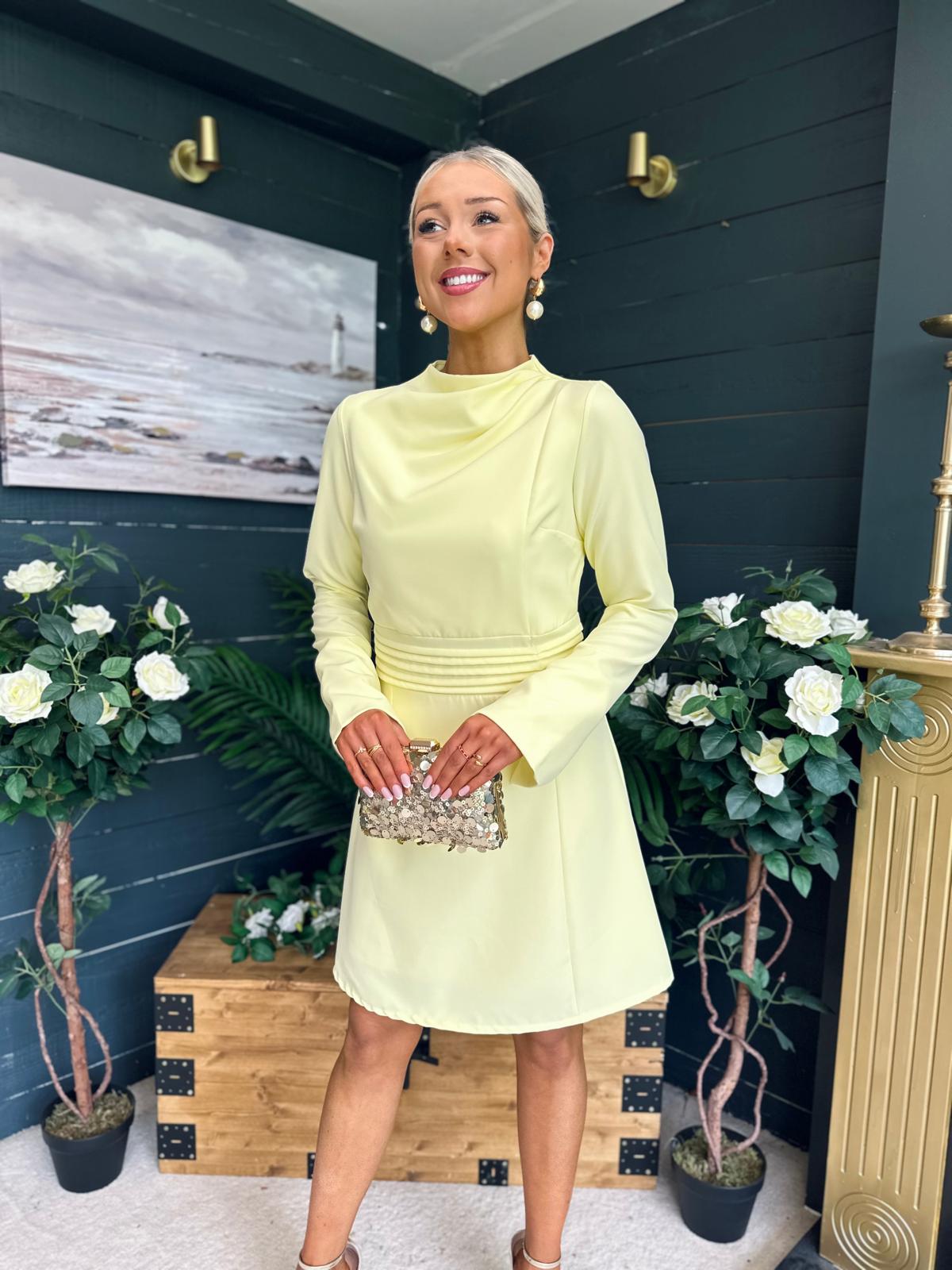 Harlow Detailed Mini Dress Yellow