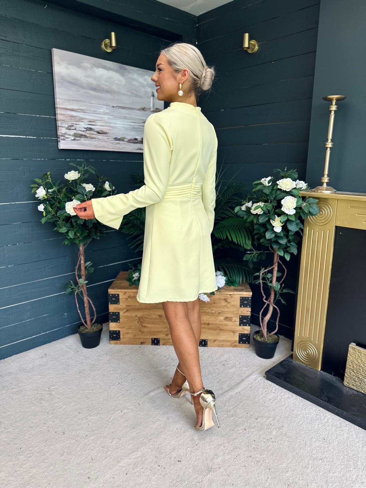 Harlow Detailed Mini Dress Yellow
