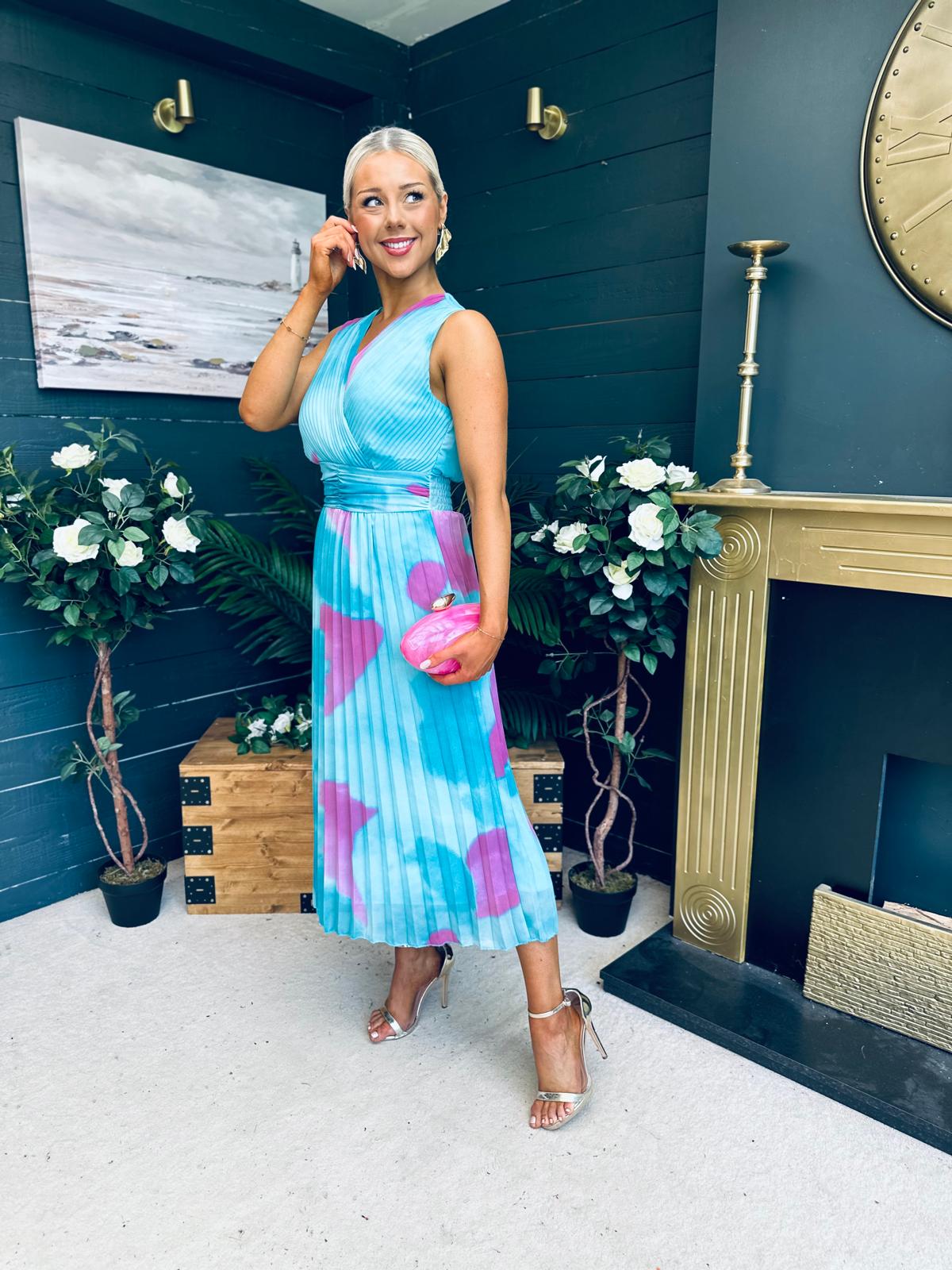 Margot Banded Midi Dress Pastel Green