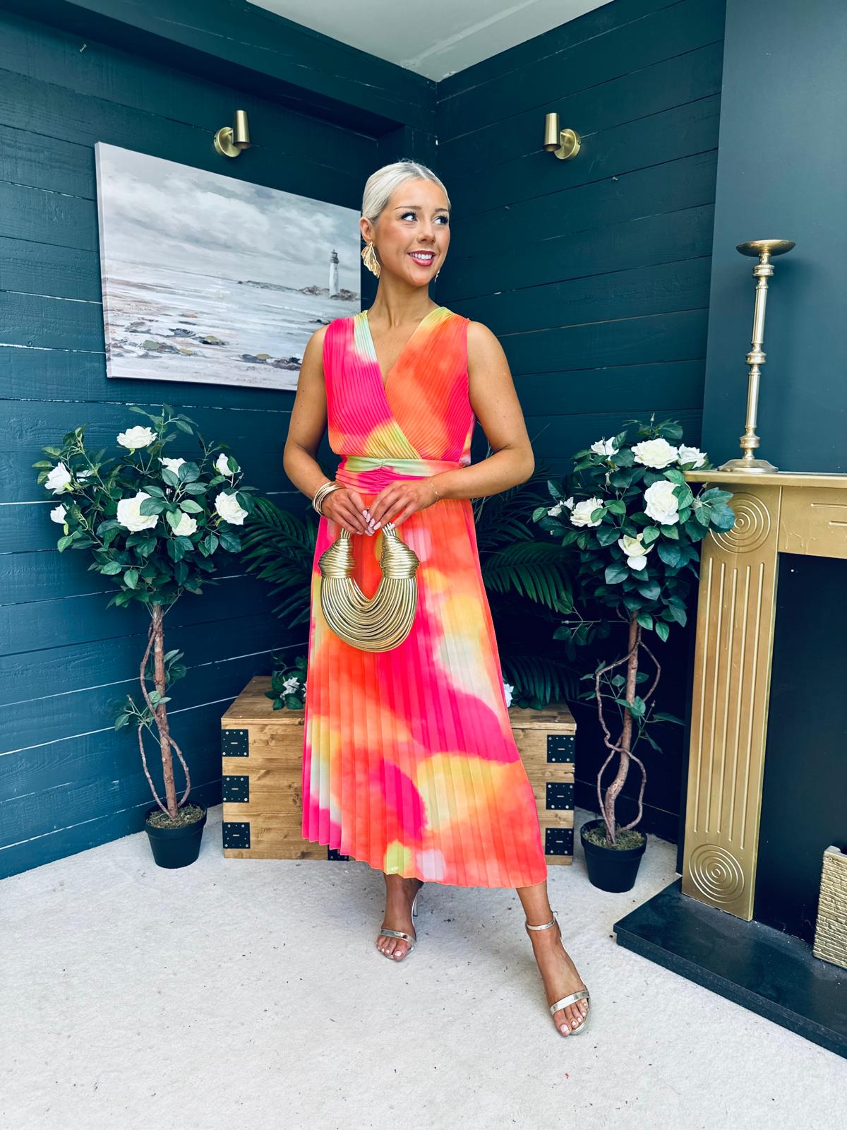 Margot Banded Midi Dress Amber