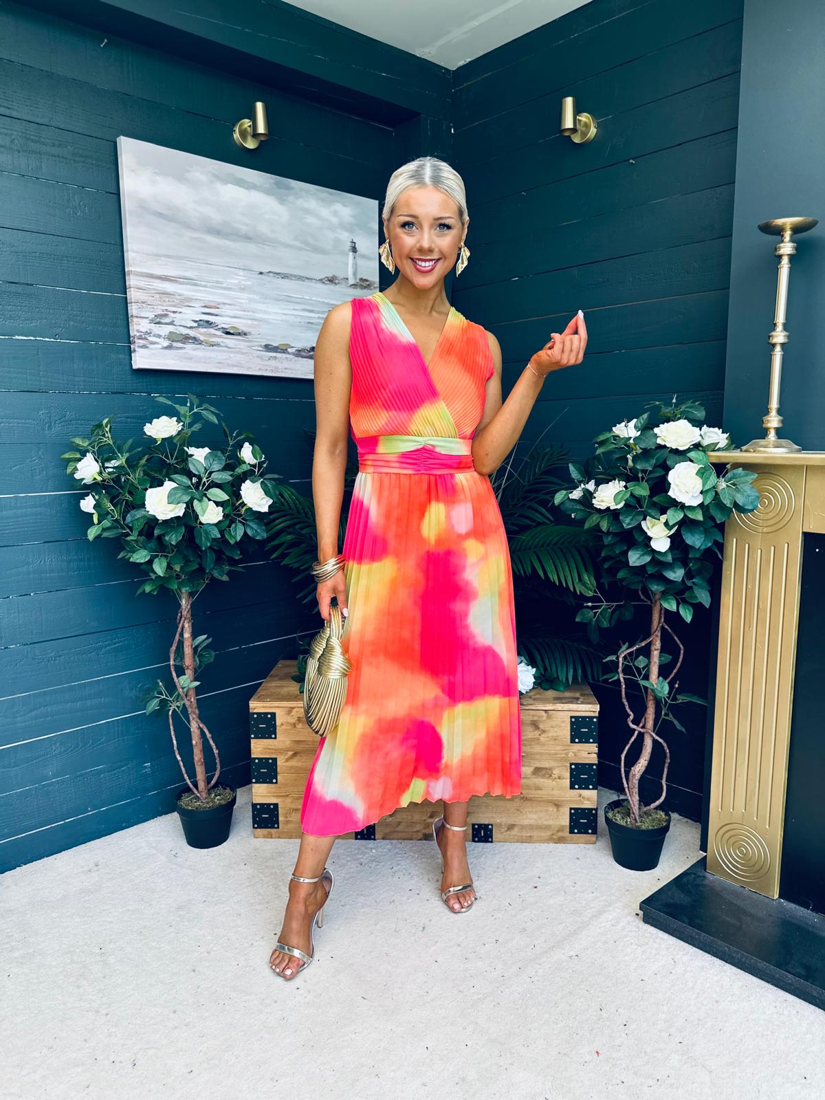 Margot Banded Midi Dress Amber