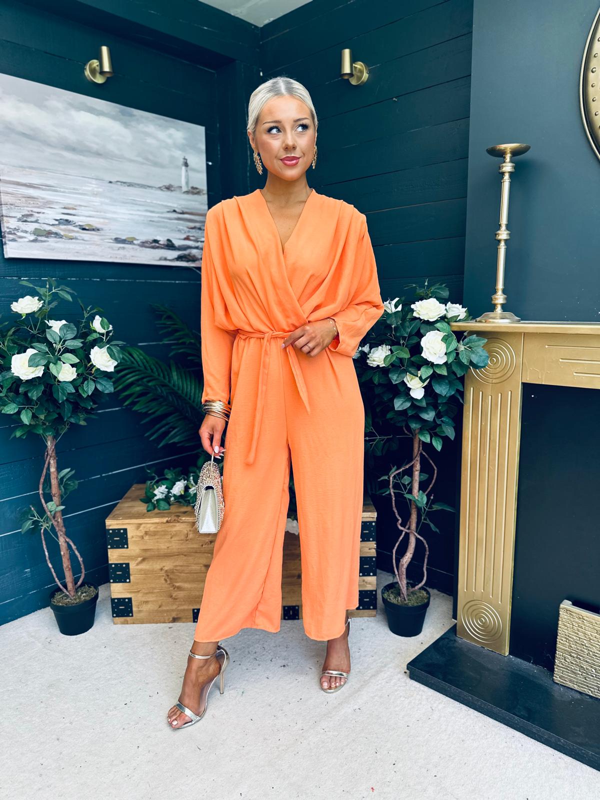 Dervla Detailed Jumpsuit Orange