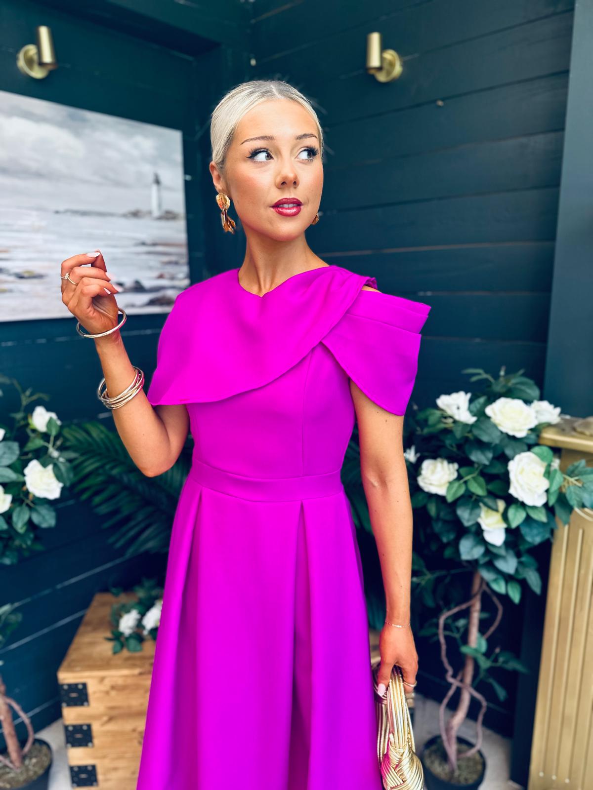Lindsay Detailed Occasion Dress Orchid