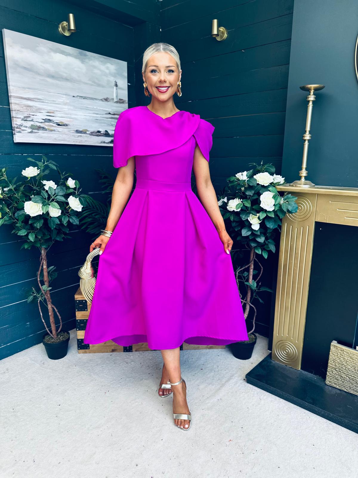 Lindsay Detailed Occasion Dress Orchid