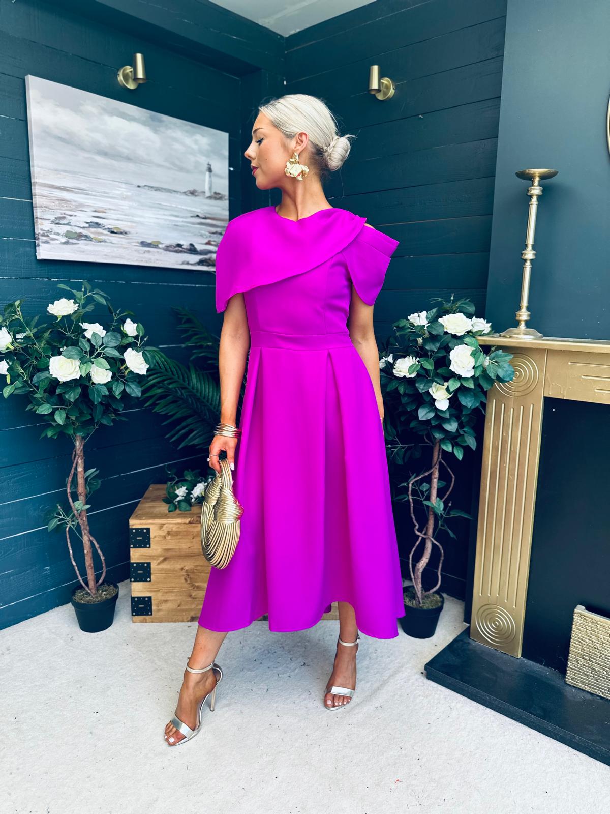 Lindsay Detailed Occasion Dress Orchid