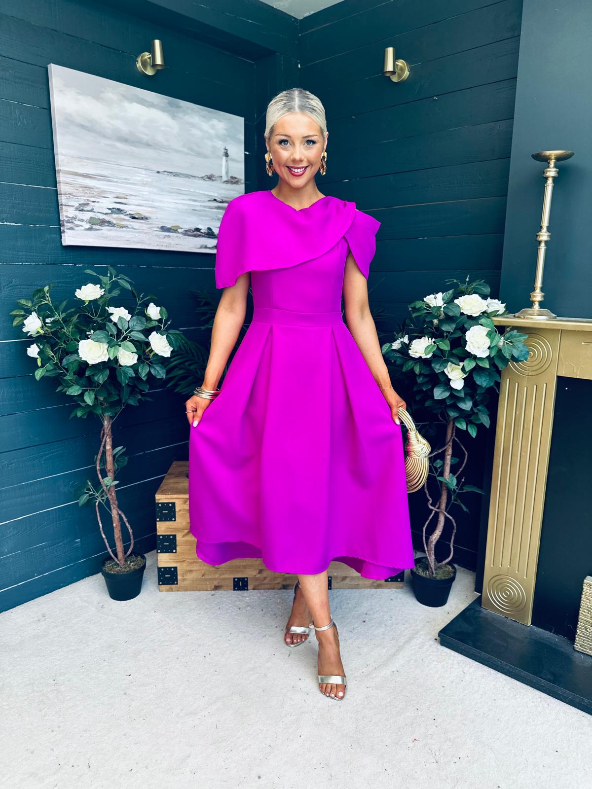 Lindsay Detailed Occasion Dress Orchid