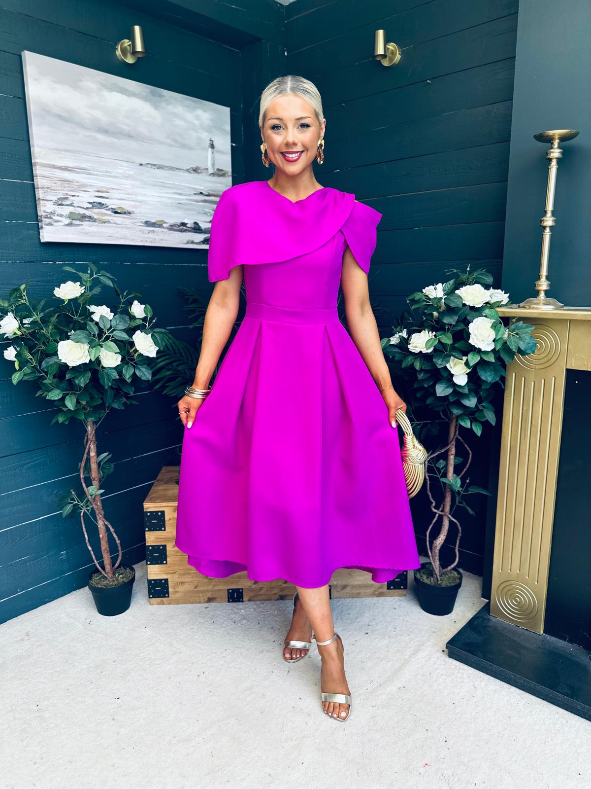 Lindsay Detailed Occasion Dress Orchid
