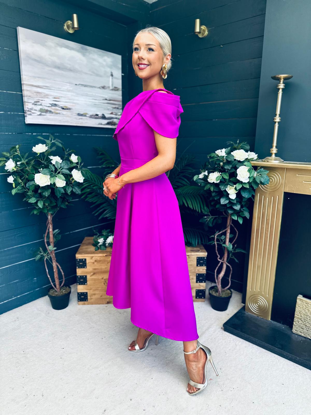 Lindsay Detailed Occasion Dress Orchid