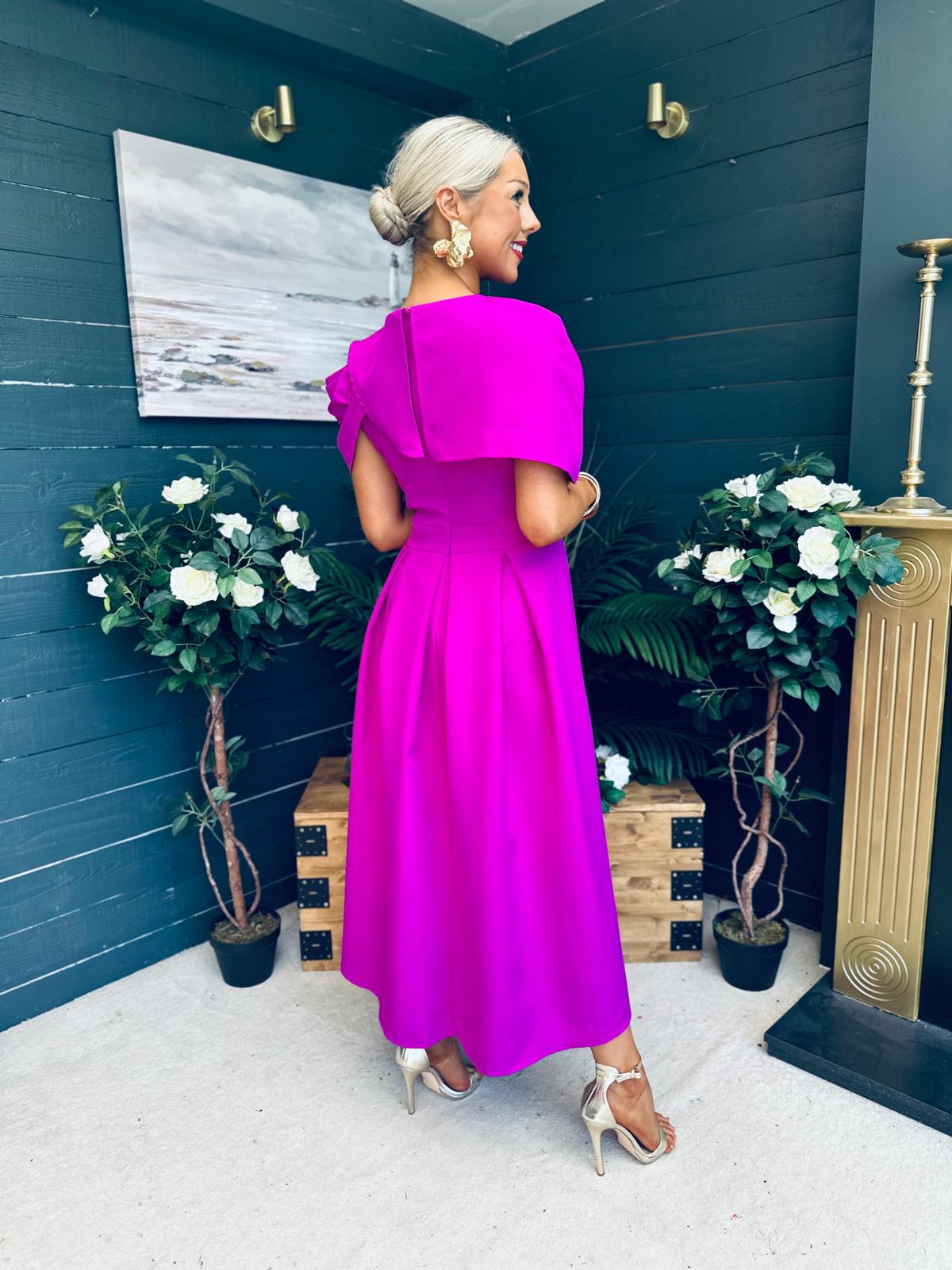 Lindsay Detailed Occasion Dress Orchid