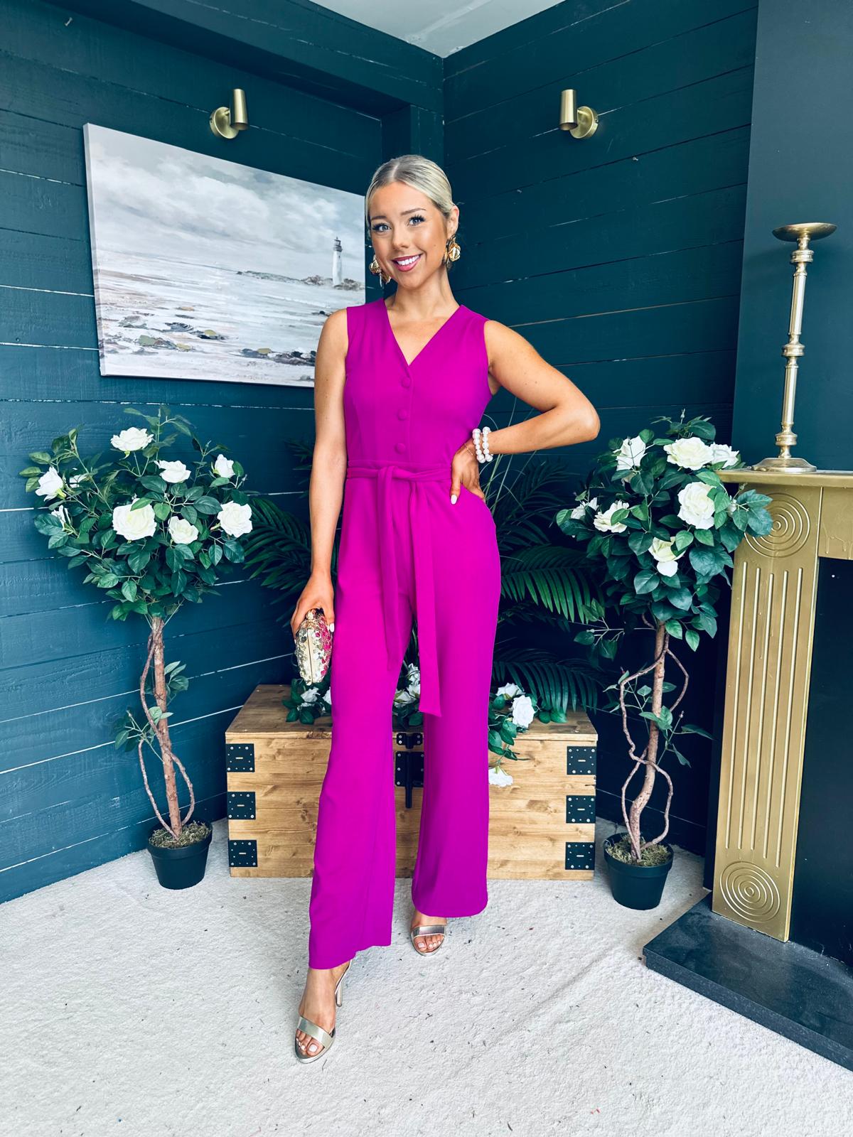 Trisha Tailored Waistcoat Jumpsuit Orchid