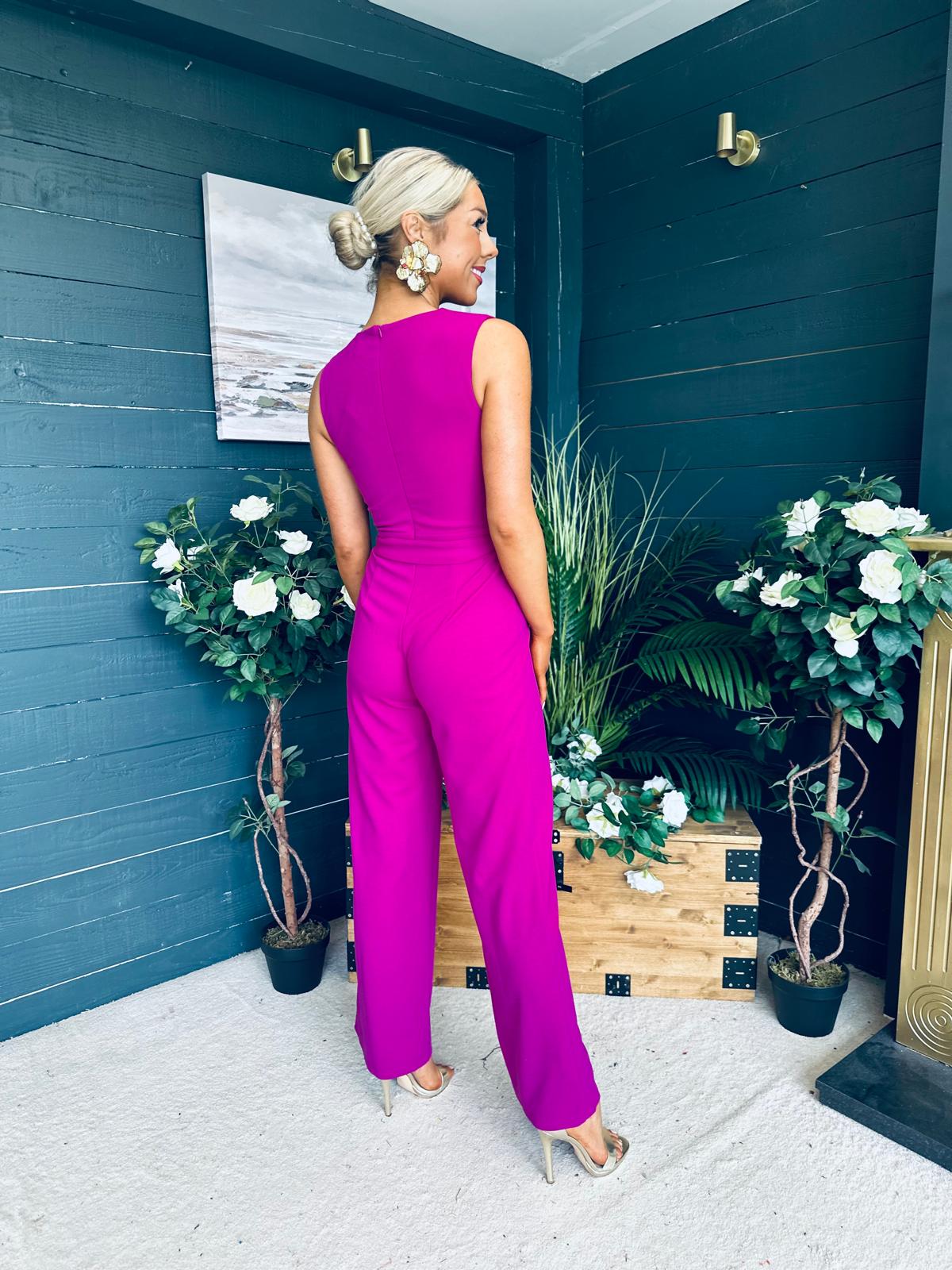 Trisha Tailored Waistcoat Jumpsuit Orchid