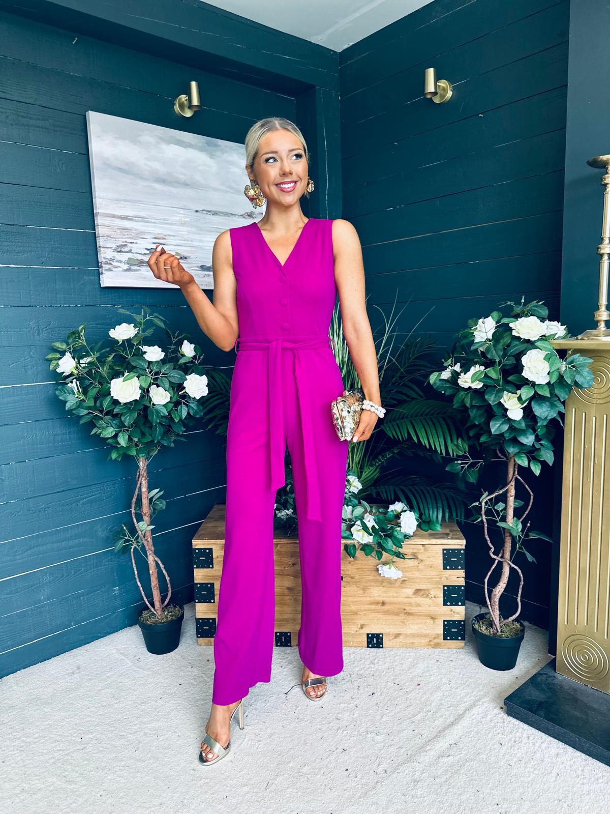 Trisha Tailored Waistcoat Jumpsuit Orchid