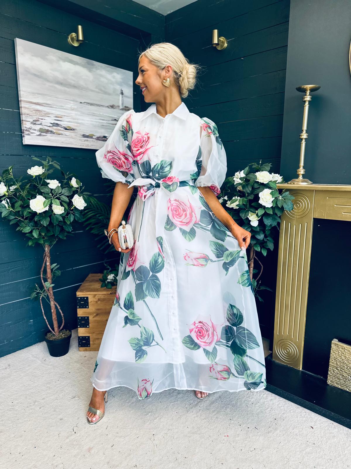 Jude Button Down Occasion Dress White