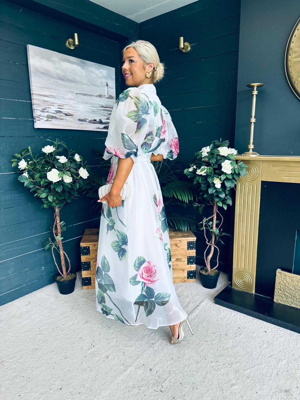 Jude Button Down Occasion Dress White