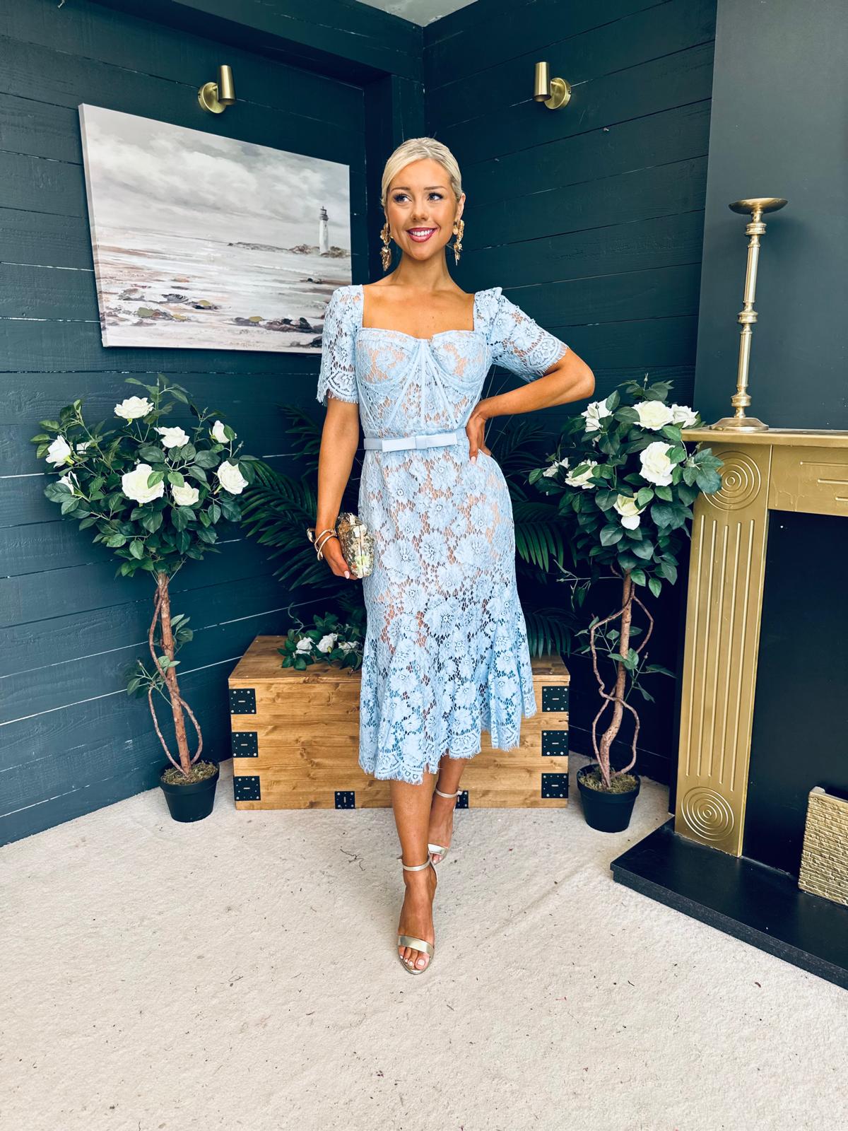 Sammy Lace Occasion Midi Dress Pwr Blue